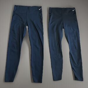 NIKE Womens L Black Bliss Dri-fit Yoga Running Athletic Leggings Pants Lot of 2